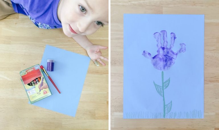 handprint flower craft for mother's day1