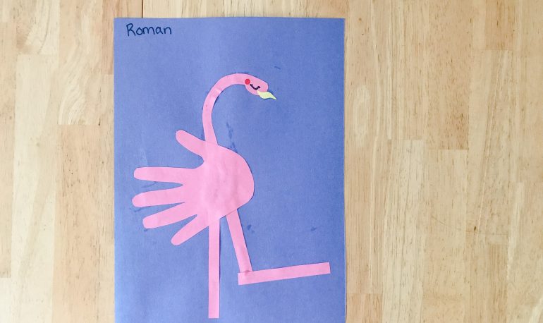 mess-free craft flamingo