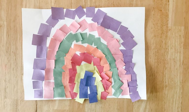 mosaic rainbow mess free craft