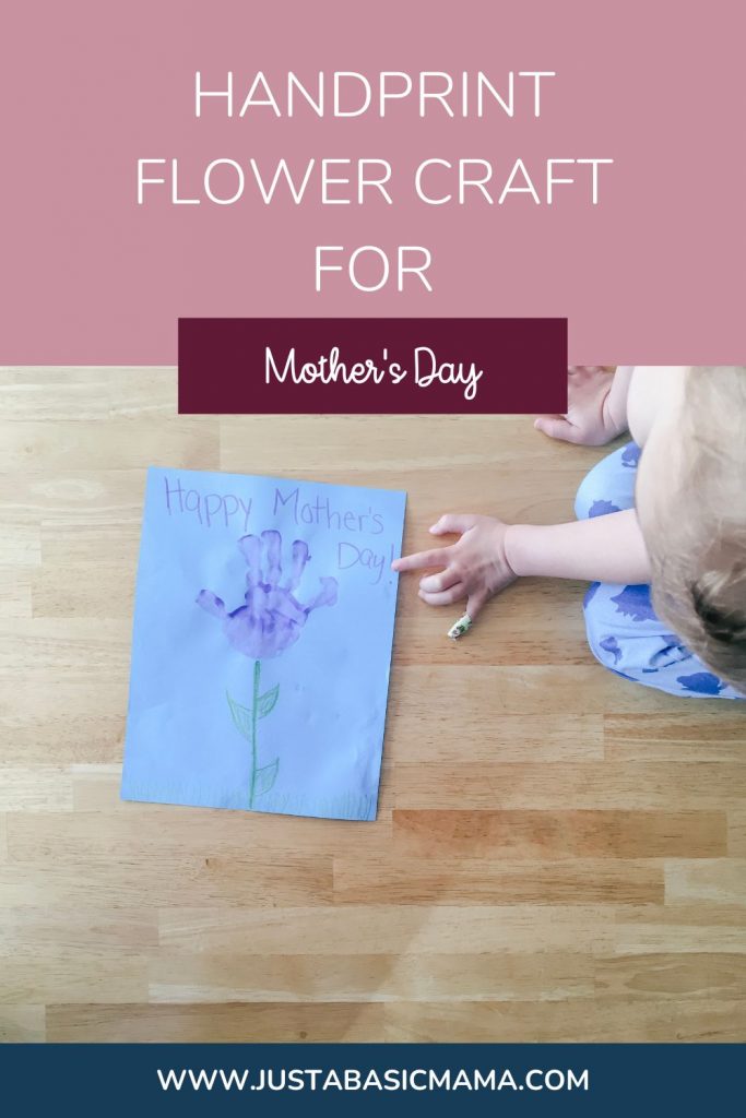 handprint flower craft for mother's day-pin