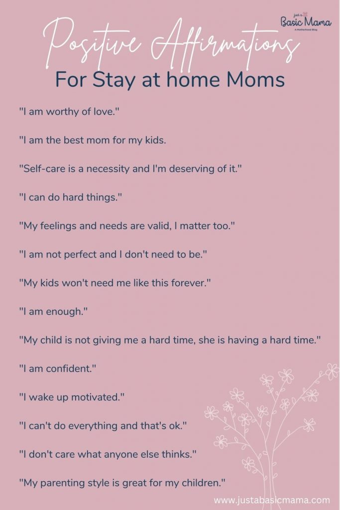 positive affirmations for stay at home moms